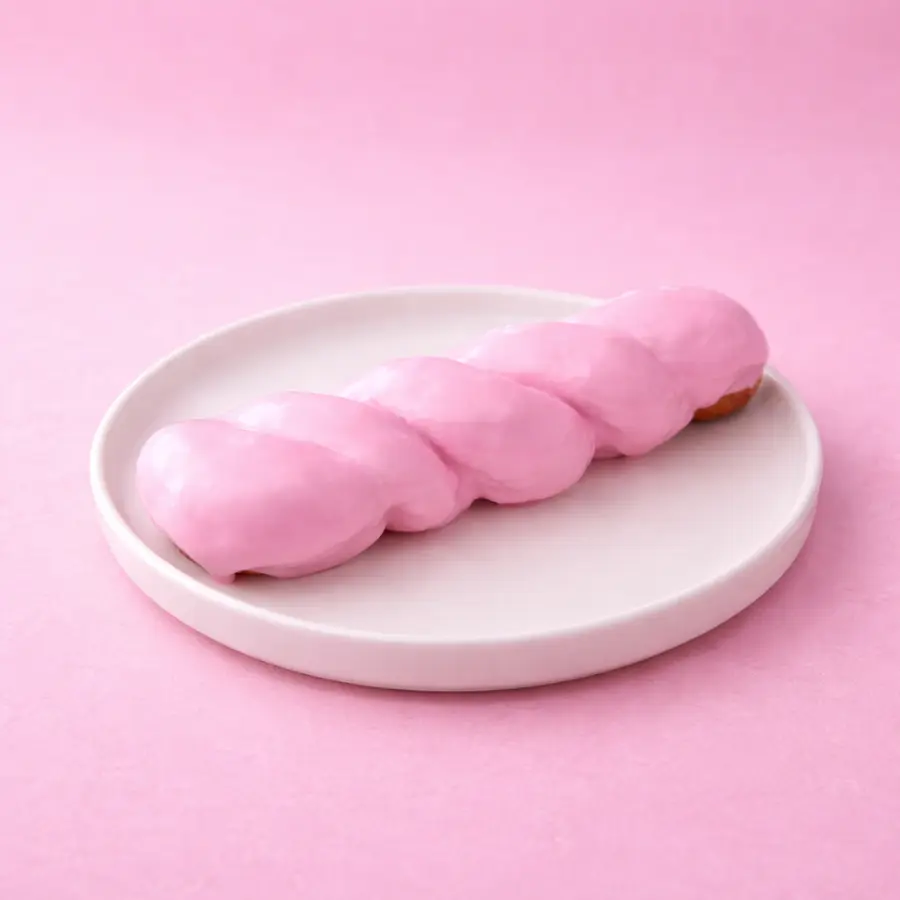 Strawberry Snowfall twisted donut