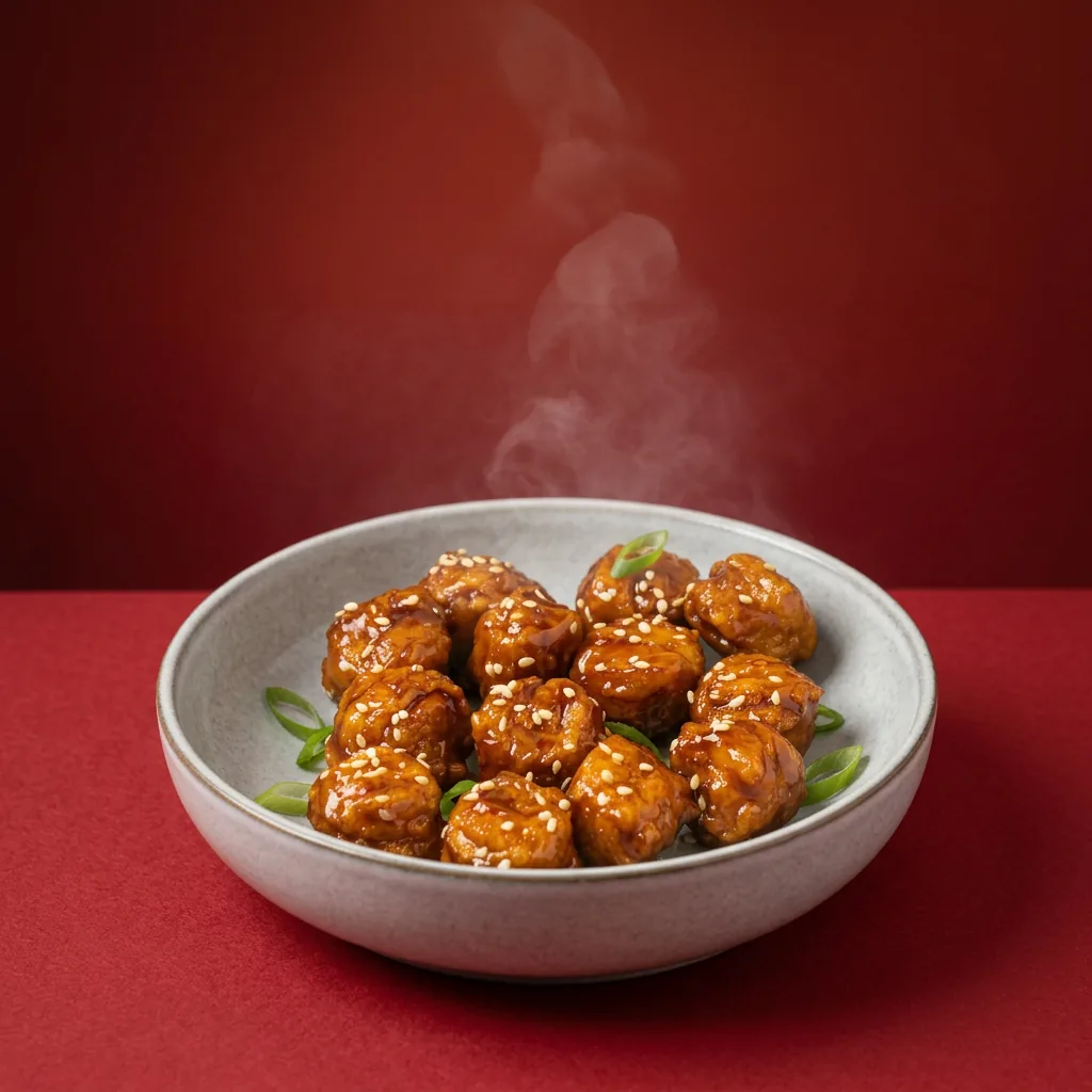 Crispy Korean fried chicken popcorn with dipping sauce