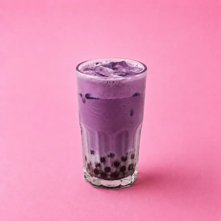 Blueberry milkshake with boba