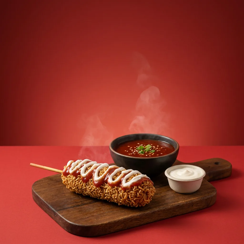 Ramyun chicken corn dog