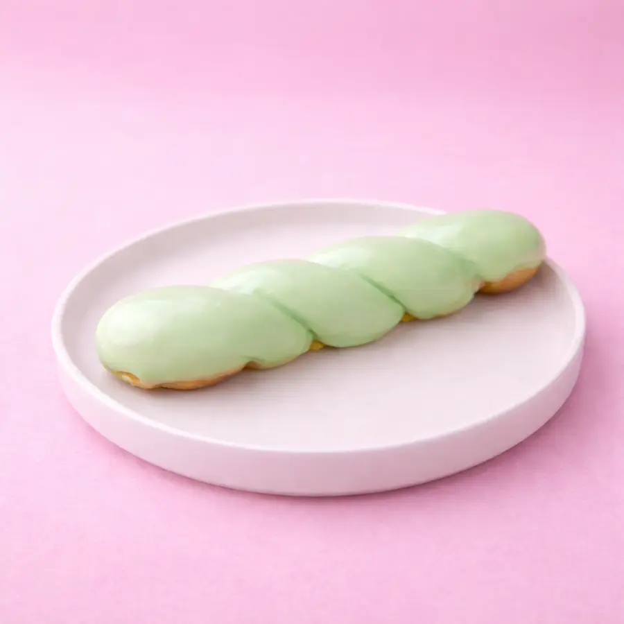 Pistachio Snow twisted donut