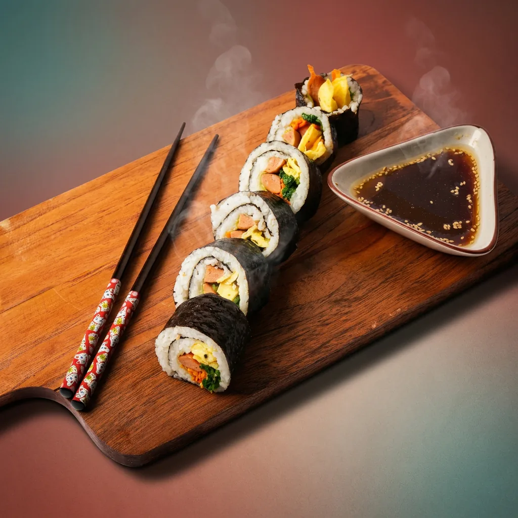 Korean kimbap rice rolls