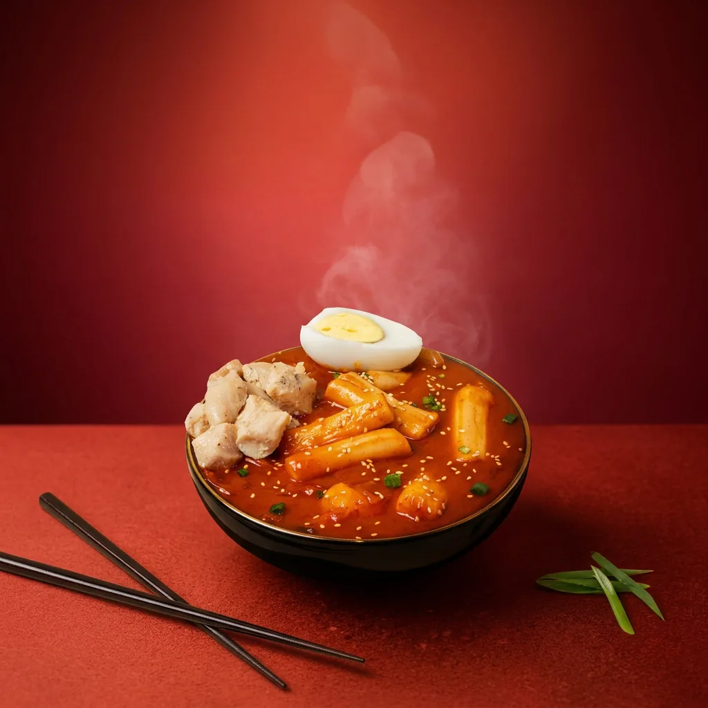 Korean topokki rice cakes with chicken